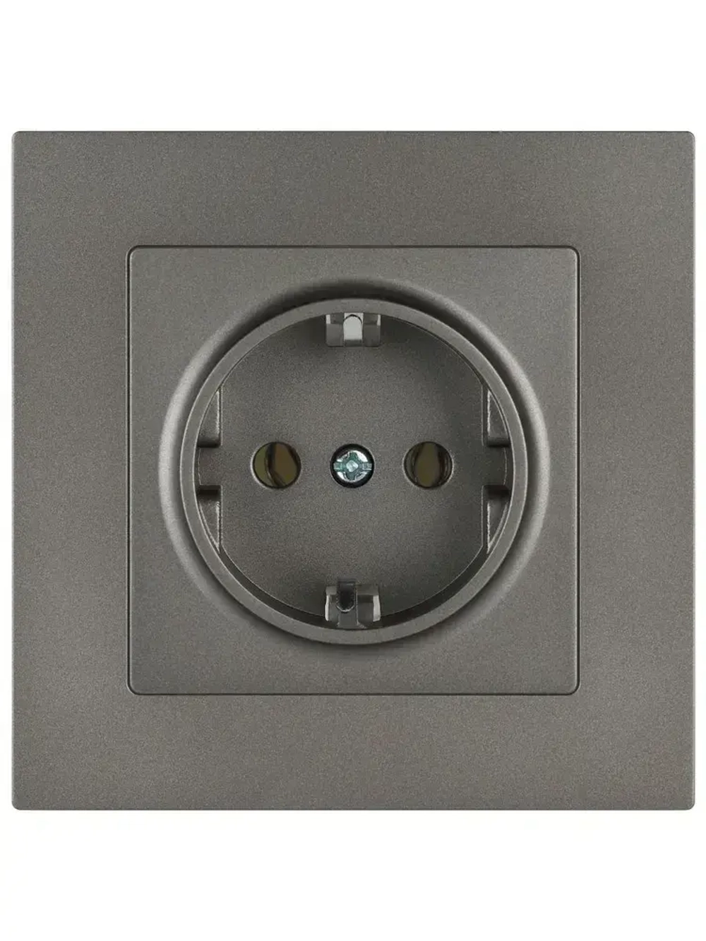 Розетка с заземлением Intro Accent серый