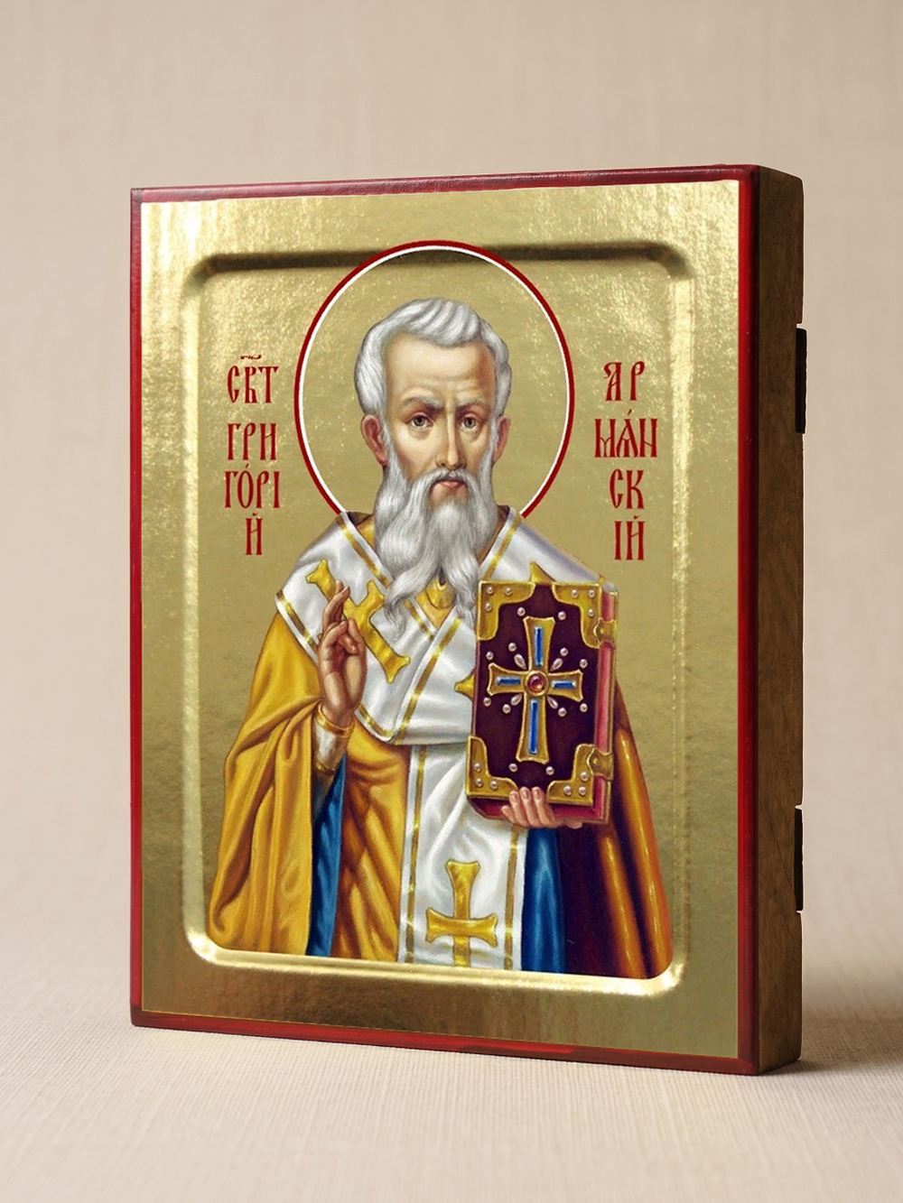 Икона Григория Армянского, святителя на дереве: 125 х 160 (Синопсисъ)