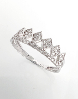 Кольцо Эстерелла, серебро 925*, родирование, фианит/Ф