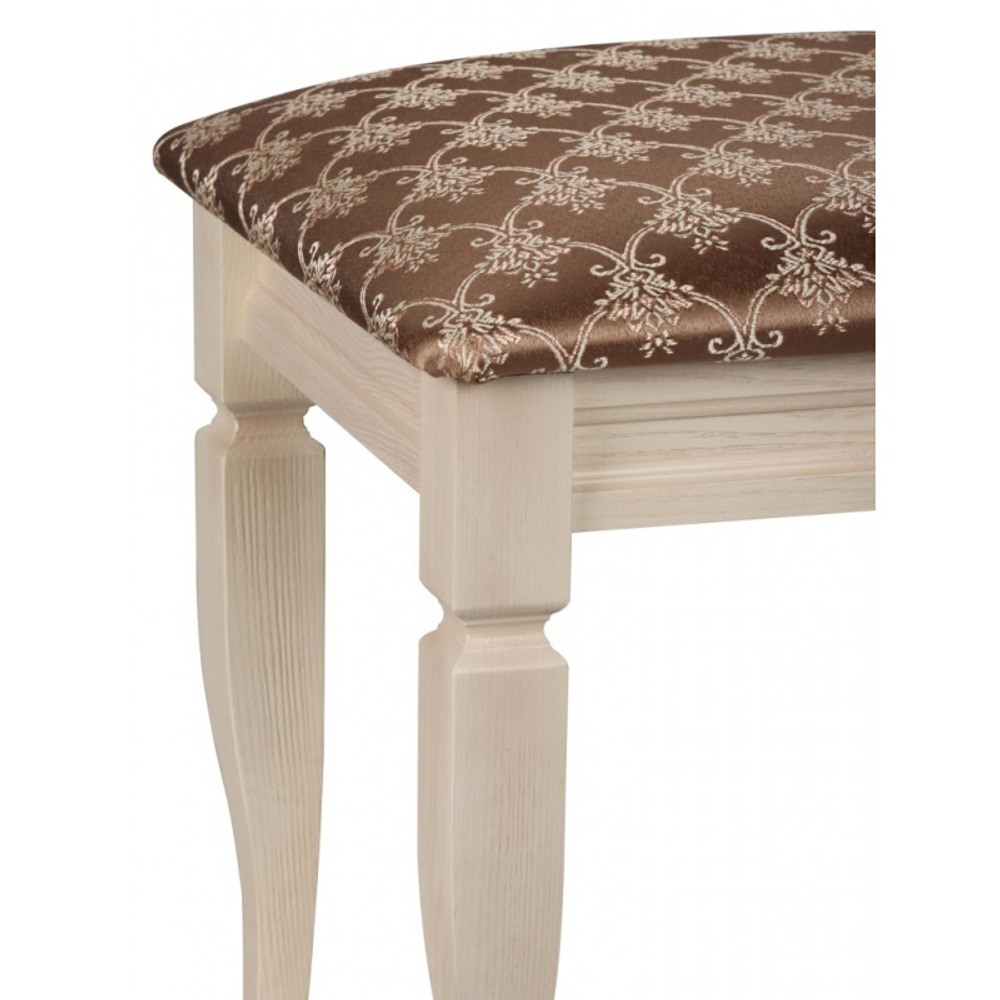 Банкетка "Классик" 350х490 дуб бежевый/коричневая патина/жаккард кремовый КБК49БК