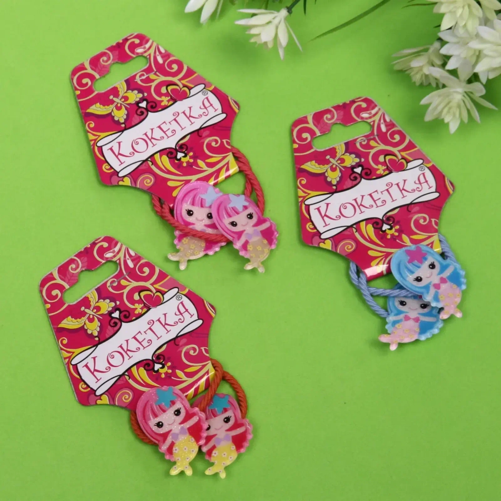 Резинки для волос 2 шт детские «Puppi- Русалочки», микс 4 цвета, d-3 см