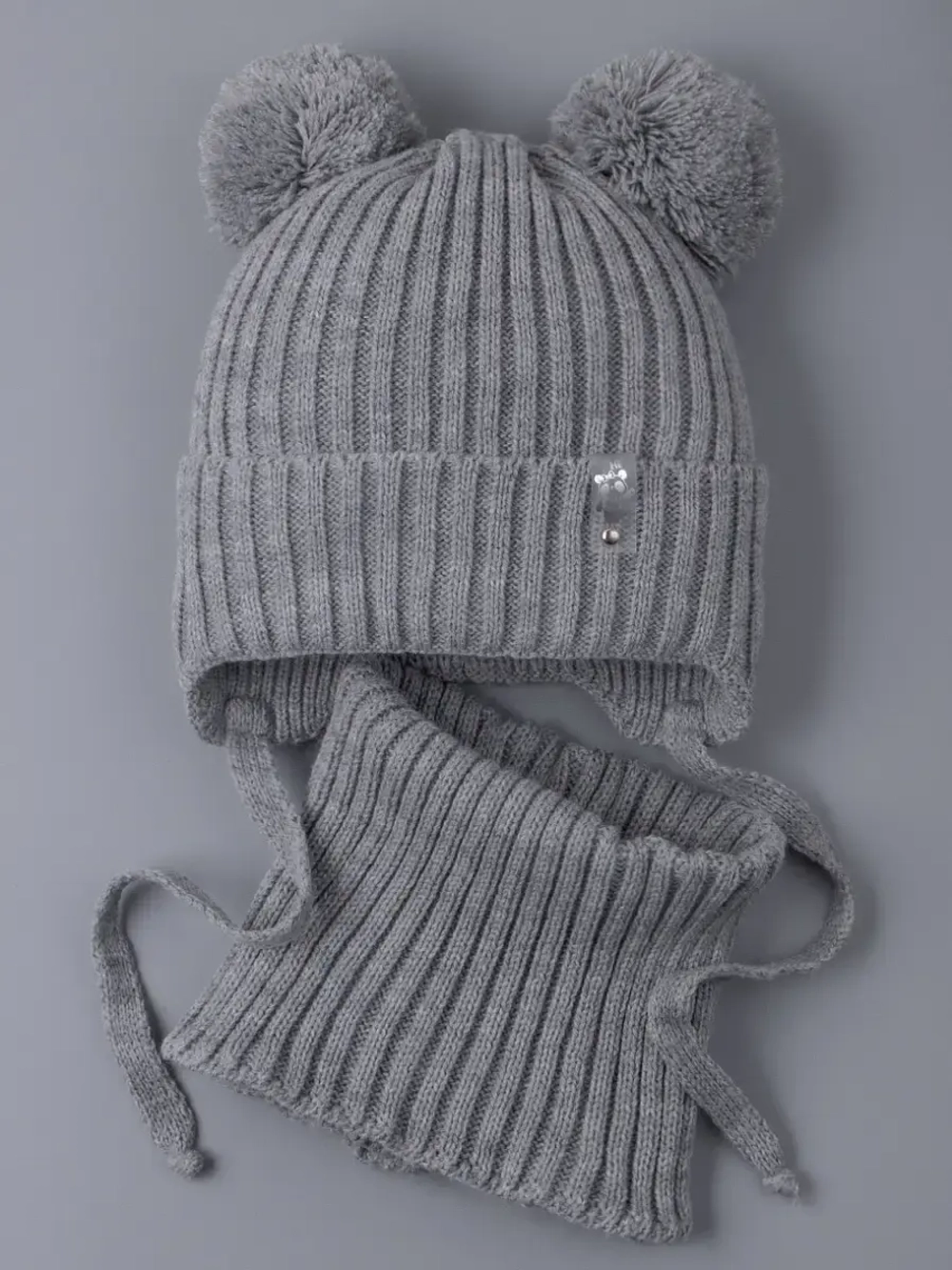 Шапка со снудом для девочки демисезонная