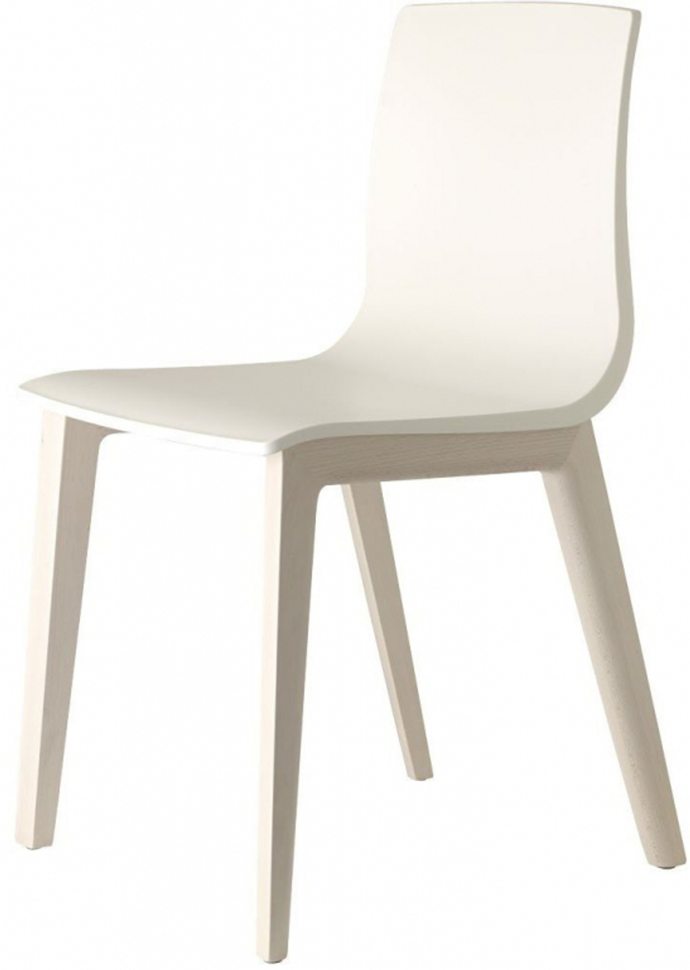 Стул пластиковый Scab Design Smilla Technopolymer, отбеленный бук, лен