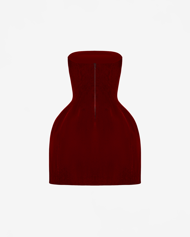 Платье мини корсетного типа из бархата