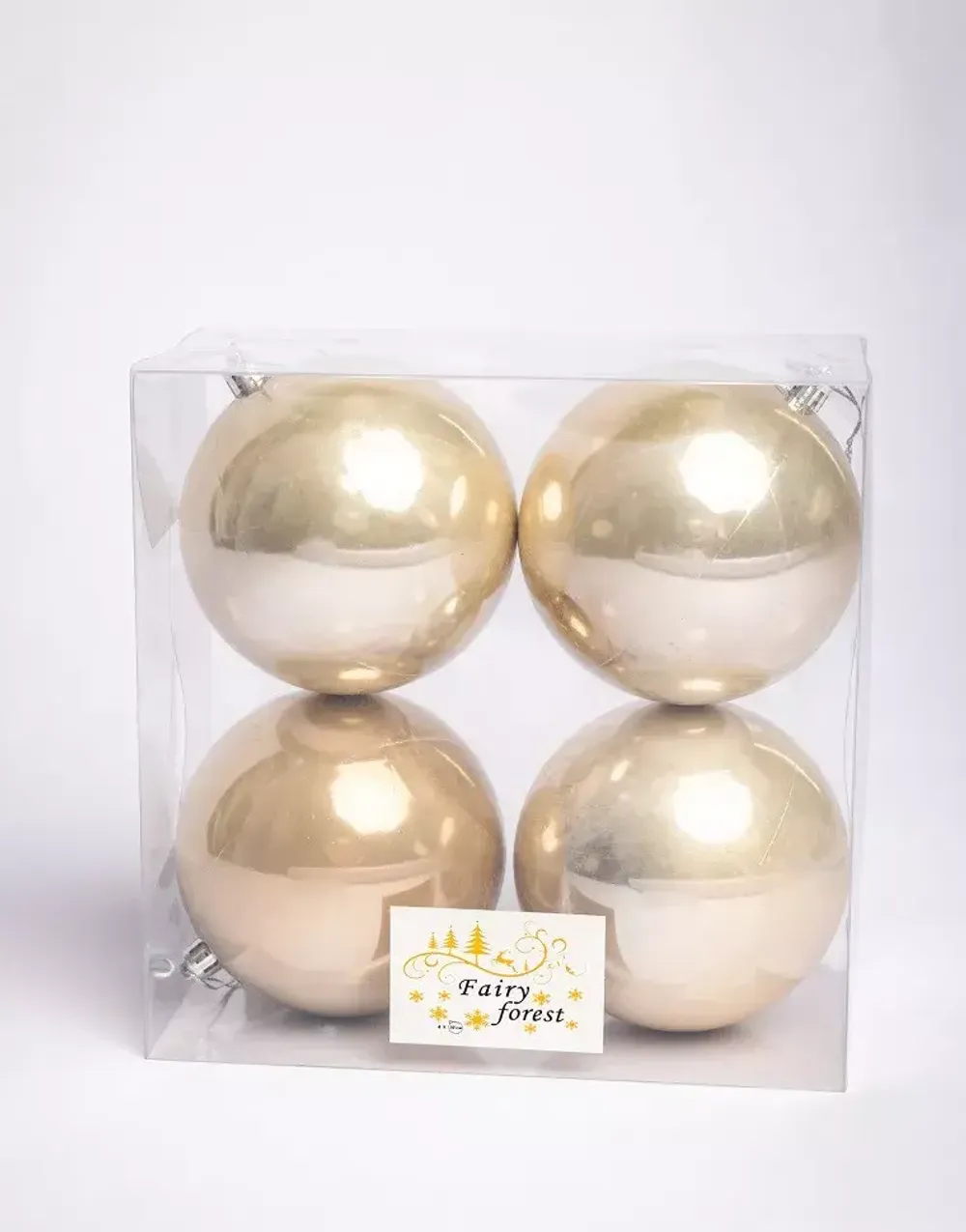 Набор новогодних шаров (4 шт) - перламутр