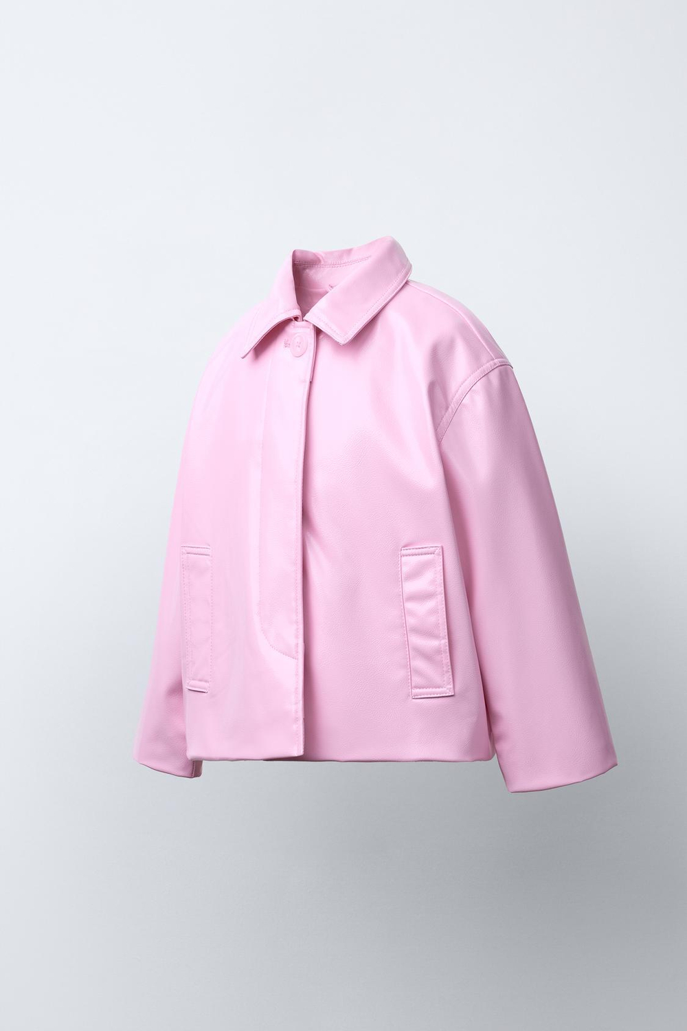 ZARA КУРТКА ИЗ ИСКУССТВЕННОЙ КОЖИ, РОЗОВЫЙ