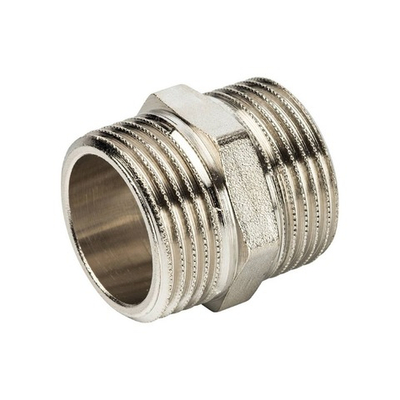 Ниппель STOUT SFT 0004 - 1" (для стальных труб, латунь никелированная)