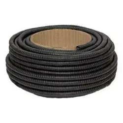 Металлорукав 15мм в ПВХ (20м) с проволокой для протяжки - защита кабеля в стенах, полу, на улице. Оцинкованная сталь.