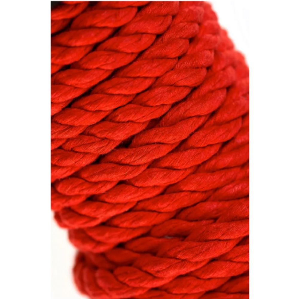 Хлопковая веревка для шибари, на катушке, красная, 5 м