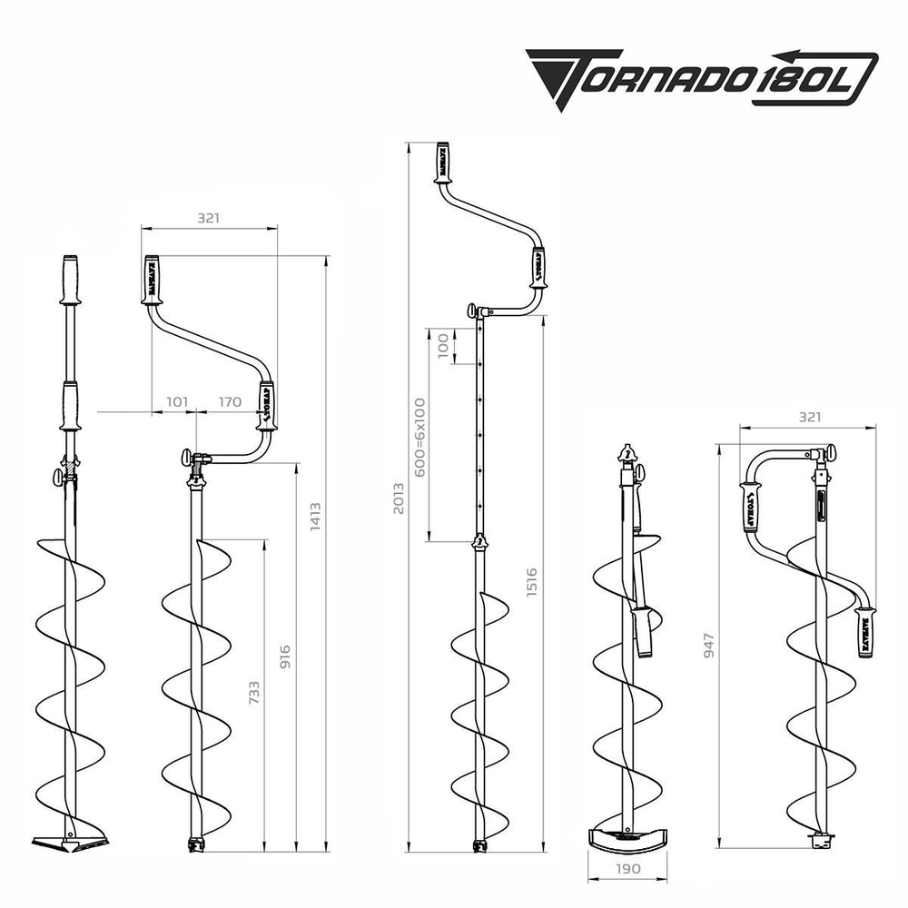 Ледобур ТОРНАДО-М2 ф150 левое вращение без чехла (LT-150L-1)