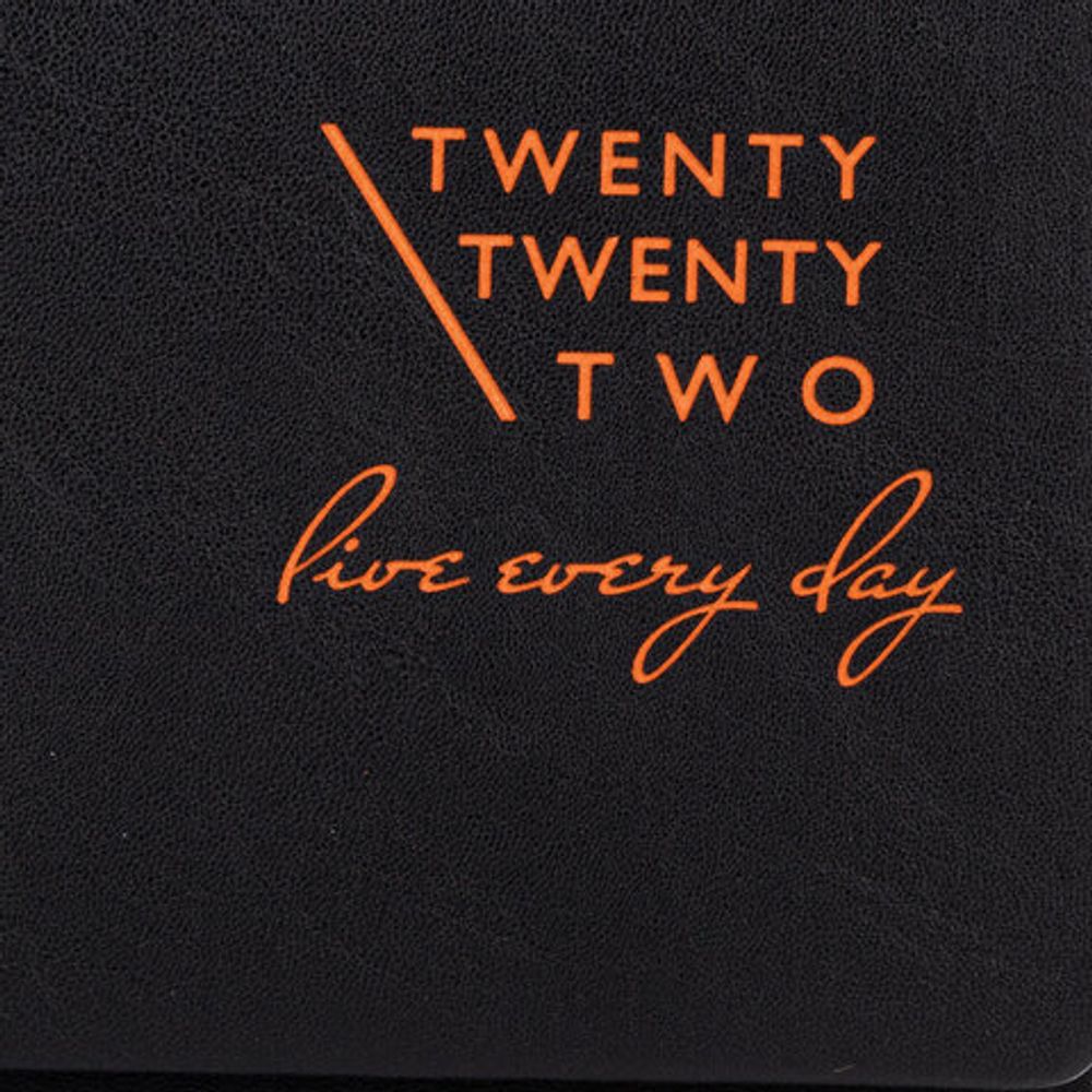 Ежедневник датированный 2022 А5 138x213 мм BRAUBERG "Chameleon", под кожу, черный/оранжевый, 112825