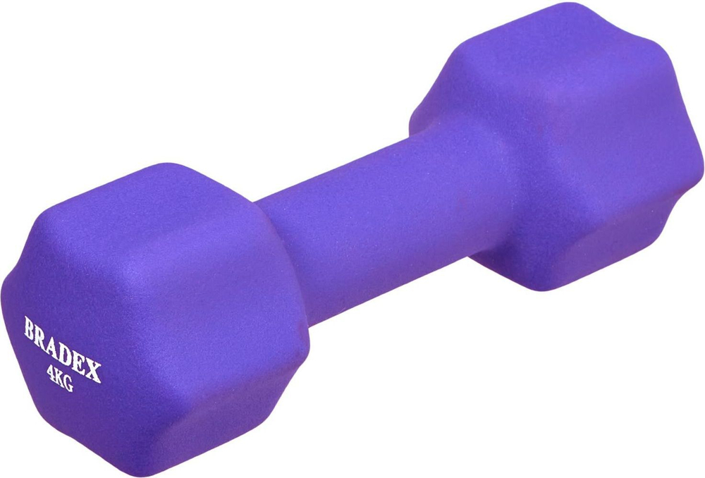 Набор гантелей неопреновых по 4 кг, фиолетовые, 2 шт.