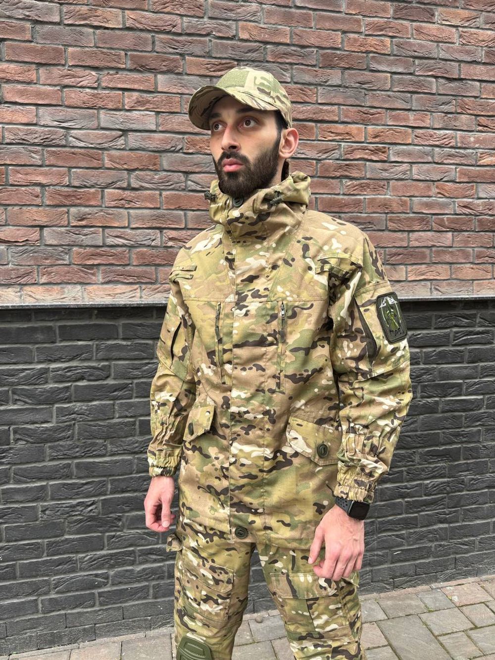 Тактический костюм горка с наколенниками и налокотниками мультикам
