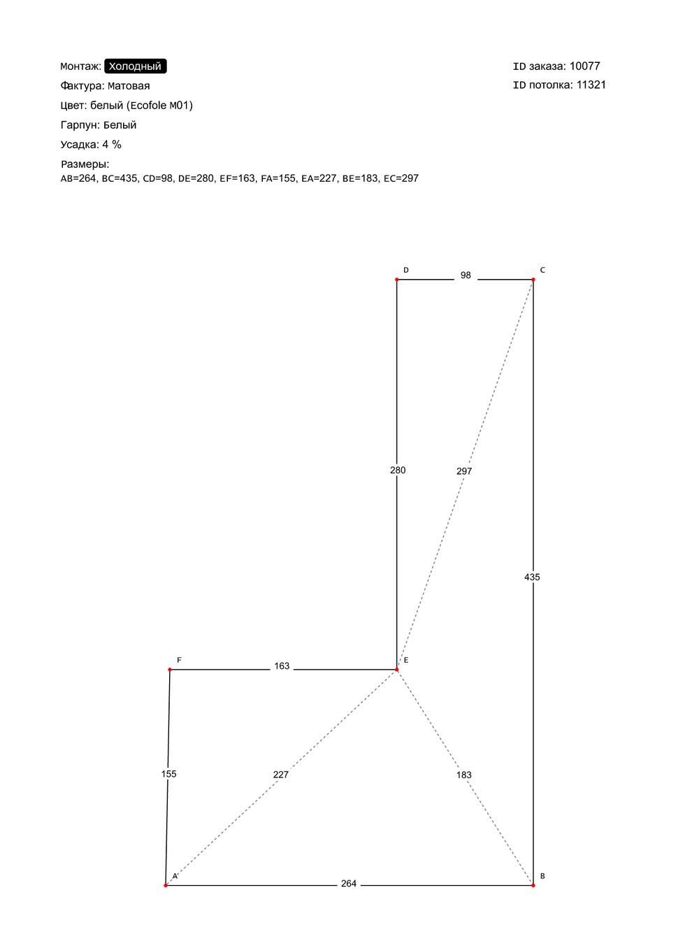 Натяжные потолки: 2.6 м2, 1.2 м2, 10.3 м2, 16.4 м2, 6.8 м2