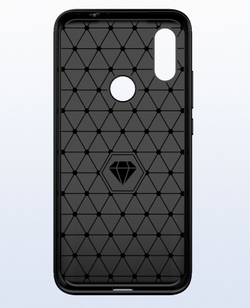 Чехол для Xiaomi Redmi 7 (Redmi Y3) цвет Black (черный), серия Carbon от Caseport