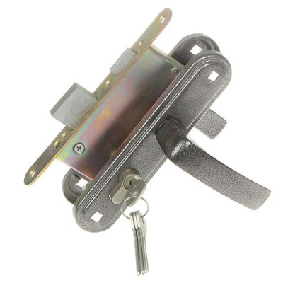 Замок врезной Зенит, ЗВ4-3.05, 00-00000530, ручка в комплект, цилиндровый, серебр