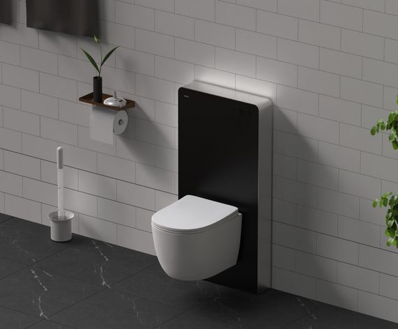 Инсталляционный модуль внешнего монтажа ABBER AC0107MB для подвесного унитаза, черный