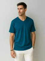 Футболка мужская летняя повседневная однотонная хлопок