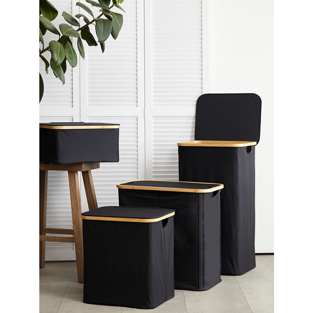 Корзина для белья 40x33x43см Smart Solutions Neat Mid черная