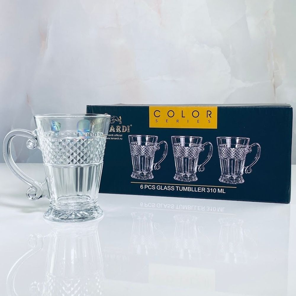 Lenardi 588-576 Набор из 6 кружек 310мл в под.уп.(х8)Стекло