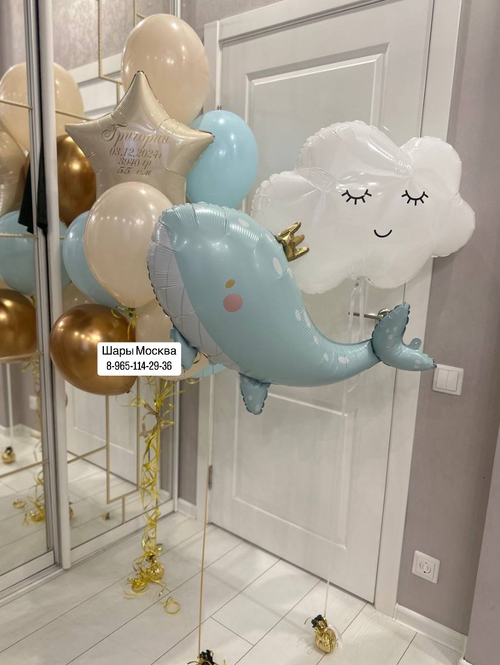 Китенок с воздушными шарами