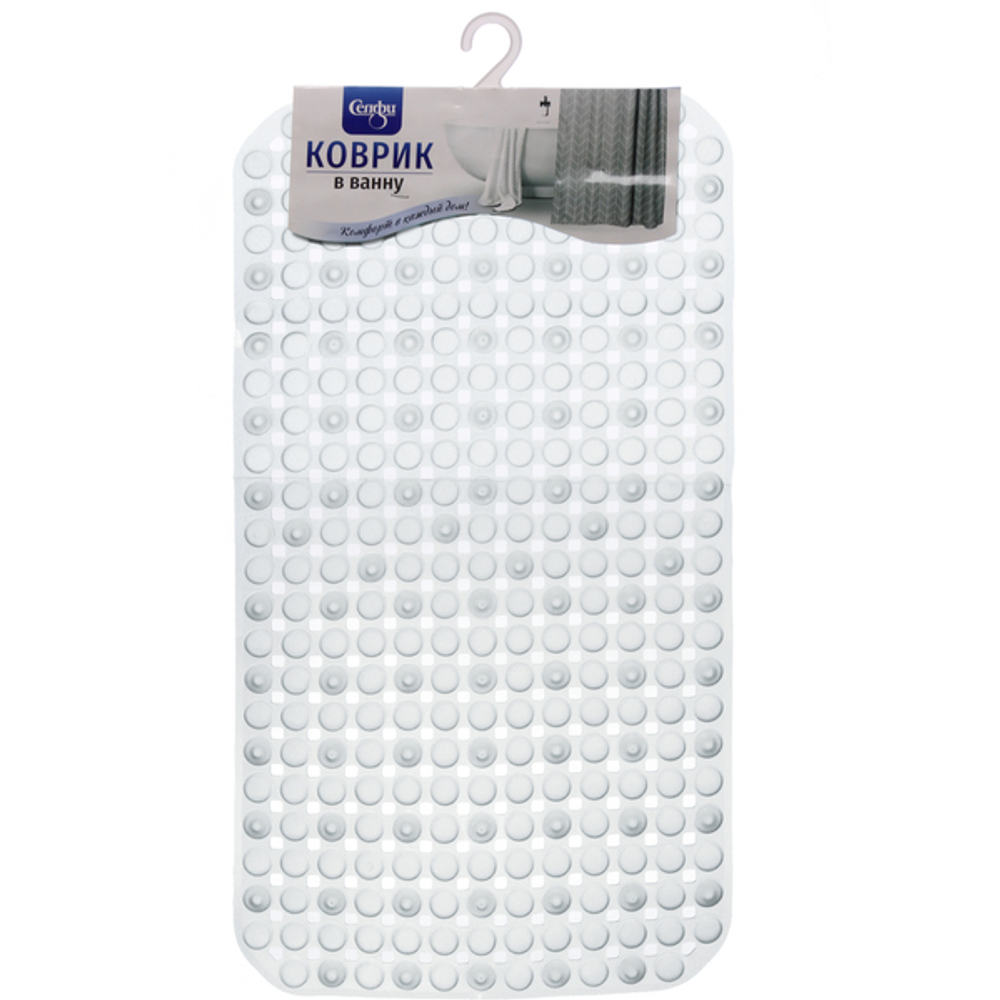 Коврик в ванну Селфи 68х36 ПВХ Сиена серый