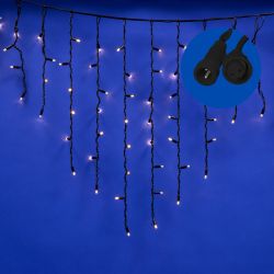 ULD-B3010-200-TBK WARM WHITE IP67 Бахрома светодиодная с эффектом мерцания. 3м. Соединяемая. 200 светодиодов. Теплый белый свет. Провод черный. TM Uniel.