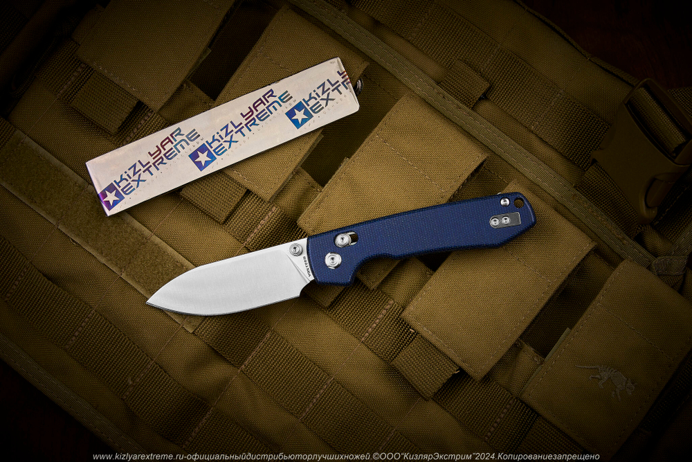 Нож Vosteed Raccoon CB сталь 14C28N Satin Cleaver рукоять Blue Micarta