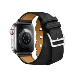 Apple Watch Hermès - 41mm Noir Swift Leather Gourmette Double Tour