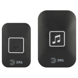 Звонок дверной ЭРА С97 беспроводной, от сети, черный, 60 мелодий | Электрозвонки беспроводные