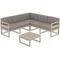 Комплект угловой уличной мебели Mykonos, пластик, бежевый