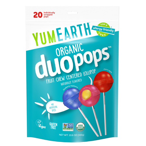 YumEarth, Organic Duopops ™, разнообразие, 20 леденцов, 300 г (10,6 унции)