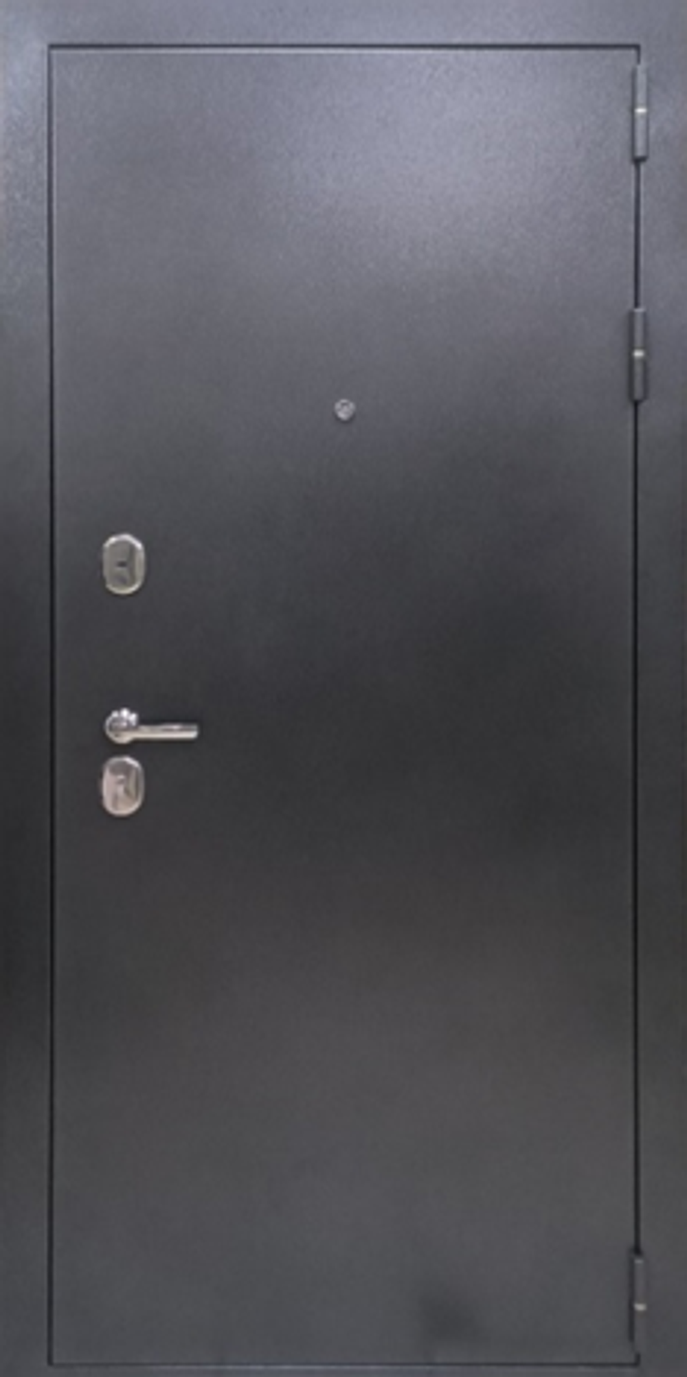 Входная дверь Метал-Метал Сотка Серебро: Размер 2050/860-960, открывание ПРАВОЕ