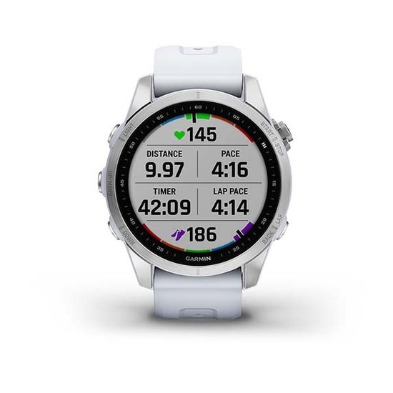 Часы Garmin Fenix 7S стальной, белый силикон 010-02539-03