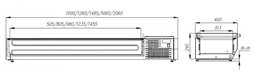 Холодильная витрина Carboma IDO A40 SM 1,7 0430 с крышкой