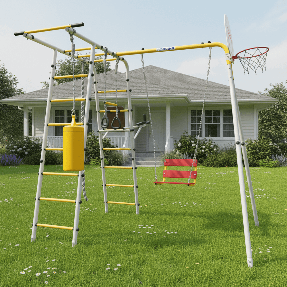 ROMANA Спорт (желтый/серый) (с фанерными качелями)