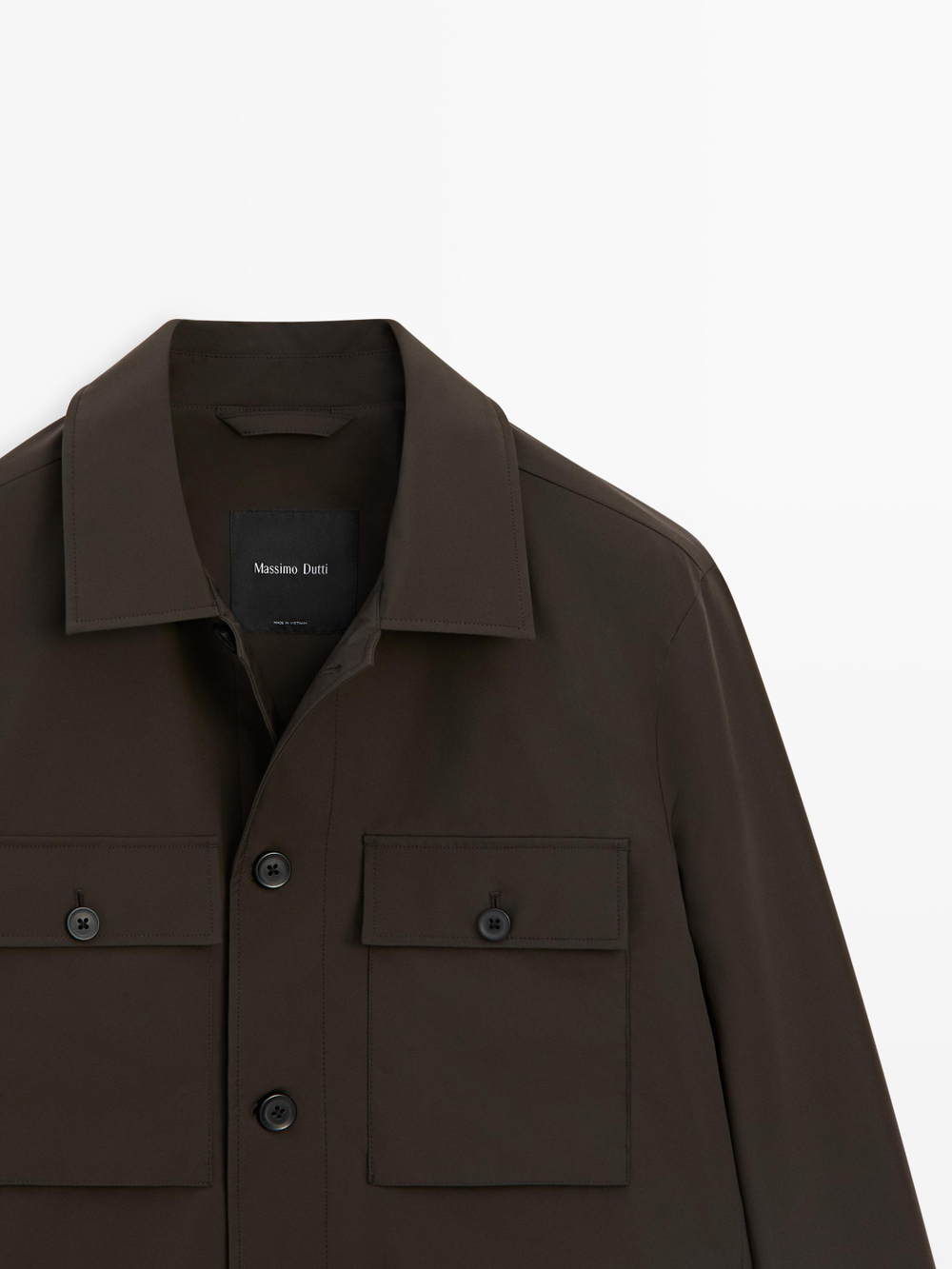 Massimo Dutti Короткая куртка с карманами, шоколадный