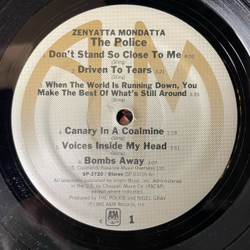 Винтажная виниловая пластинка LP The Police Zenyatta Mondatta (США 1981)