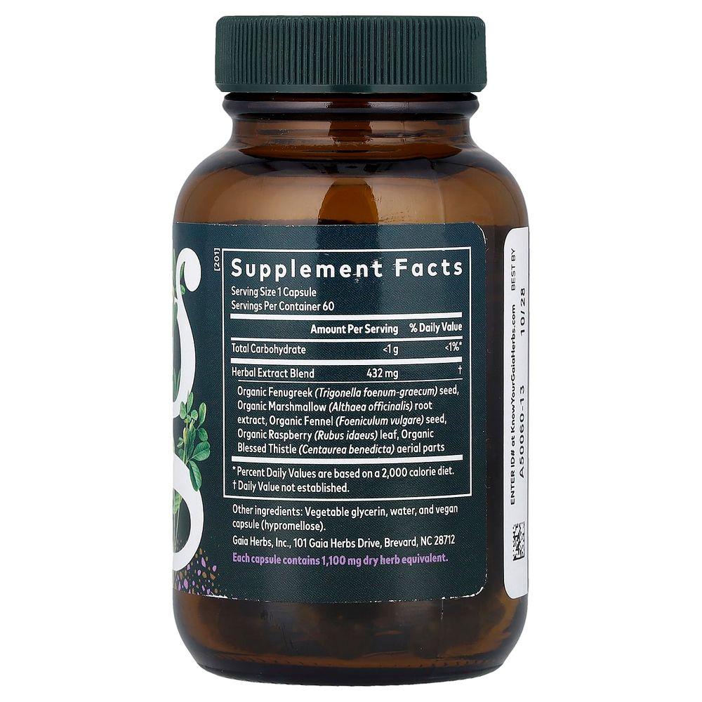 Gaia Herbs, Women, Lactation Support™, 60 капсул с жидкостью Liquid Phyto-Caps