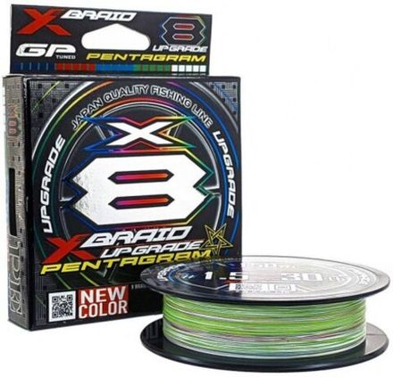 Шнур YGK X-Braid Upgrade X8 Pentagram 150м Multicolor #1.0, 0.165мм, 22lb, 9.9кг