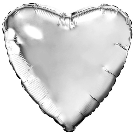 Шар Agura сердце 30" серебро #755860
