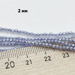 Фианит (кубический цирконий), цвет гиацинтовый, размер 2 мм, цена за нить около 195 шт (38 см)