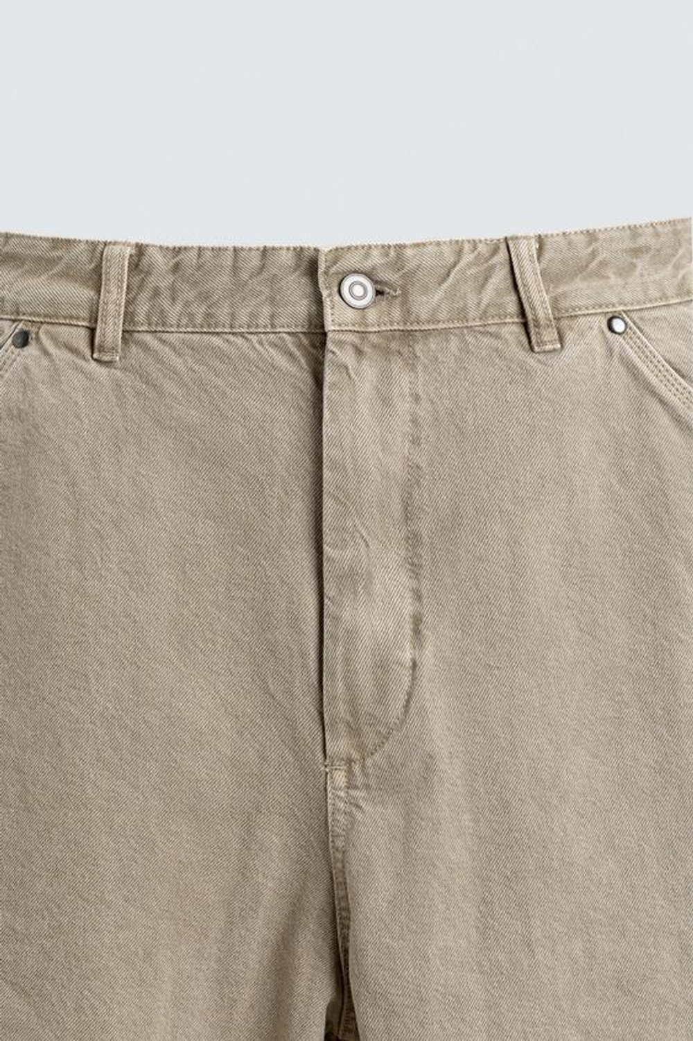 ZARA БРЮКИ RELAXED FIT КАРГО, СВЕТЛО-ПЕСОЧНЫЙ