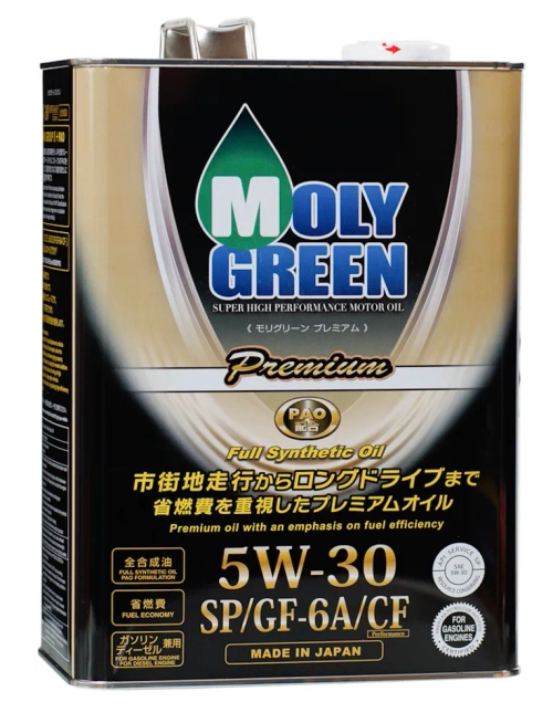 Масло моторное синтетическое MOLY GREEN PREMIUM 5W30 Sp/GF-6 4л