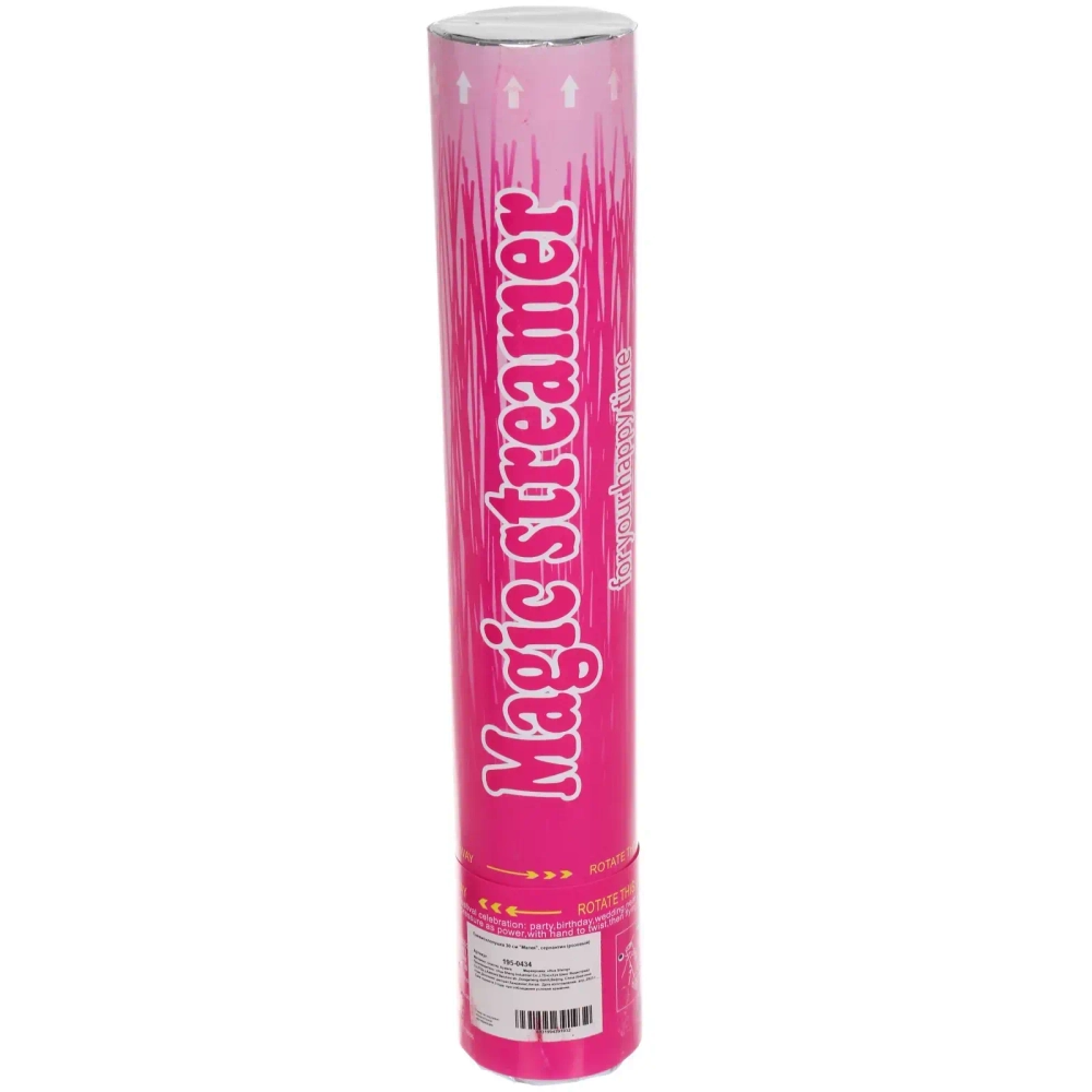 Пневмохлопушка 30 см «Магия», серпантин (розовый)