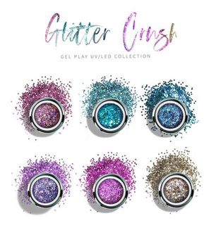 GLITTER CRUSH - ГЕЛИ ДЛЯ ДИЗАЙНА С БЛЕСТКАМИ ШЕСТИГРАННИКАМИ ТРЕХ РАЗМЕРОВ