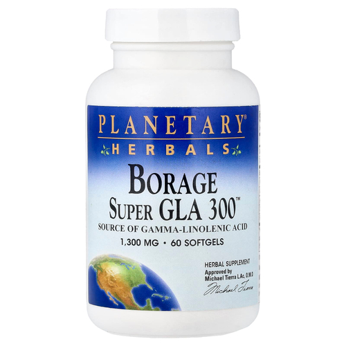Planetary Herbals, Borage Super GLA 300™, 1300 мг, 60 капсул