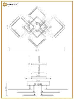 ESTARES Люстра, LED, 90 Вт