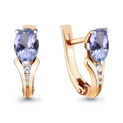 942789к Серьги из Золота с бриллиантами, танзанитами из коллекции "Breeze"