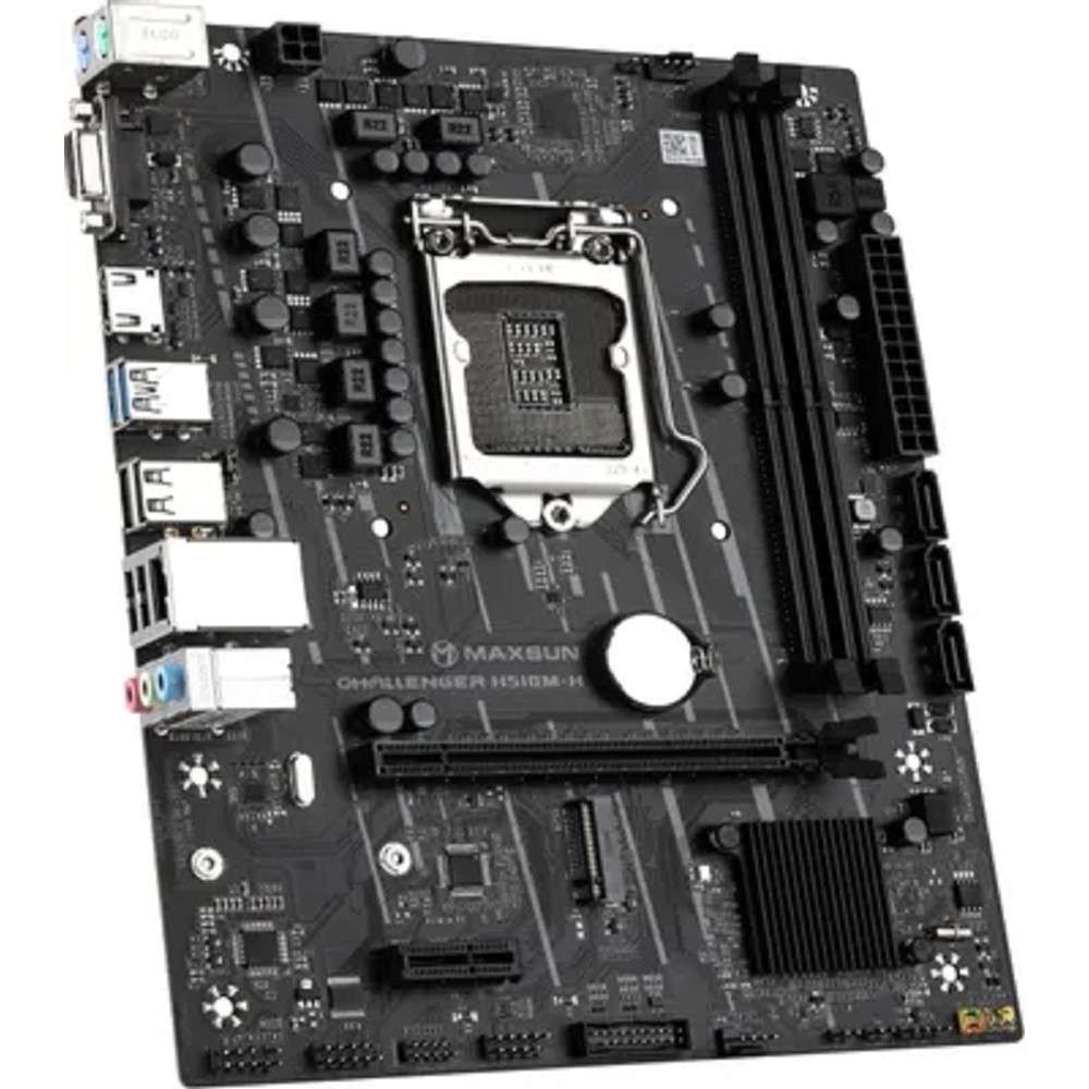 Материнская плата MAXSUN MS-Challenger H510M-H (Socket 1200, mATX, H470, 2*DDR4, VGA / HDMI, 3*SATA3, 1*M.2, 1*PCIEx16 / 1*PCIEx1, 6*USB 2.0, 2*USB 3.2 Gen1, LAN 1*1G, RTL)